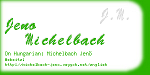 jeno michelbach business card